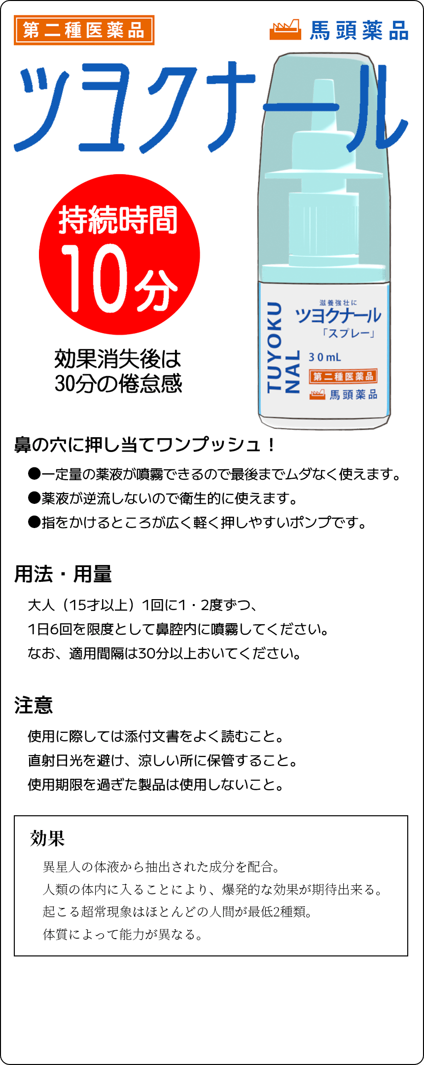 ツヨクナールの取扱説明書